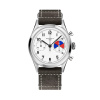 Montre Gallet Classics Tribute to Yachting Big Eye 38 mm Cadran Blanc Bracelet Cuir Gris