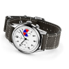 Montre Gallet Classics Tribute to Yachting Big Eye 38 mm Cadran Blanc Bracelet Cuir Gris