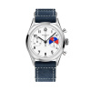 Montre Gallet Classics Tribute to Yachting Big Eye 38 mm Cadran Blanc Bracelet Cuir Bleu