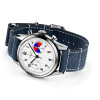 Montre Gallet Classics Tribute to Yachting Big Eye 38 mm Cadran Blanc Bracelet Cuir Bleu