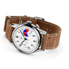 Montre Gallet Classics Tribute to Yachting Big Eye 38 mm Cadran Blanc Bracelet Cuir Beige