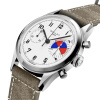 Montre Gallet Classics Tribute to Yachting Big Eye 38 mm Cadran Blanc Bracelet Cuir Vert