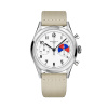 Montre Gallet Classics Tribute to Yachting Big Eye 38 mm Cadran Blanc Bracelet Tissu Beige