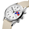 Montre Gallet Classics Tribute to Yachting Big Eye 38 mm Cadran Blanc Bracelet Tissu Beige