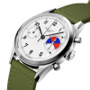 Montre Gallet Classics Tribute to Yachting Big Eye 38 mm Cadran Blanc Bracelet Tissu Vert
