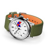 Montre Gallet Classics Tribute to Yachting Big Eye 38 mm Cadran Blanc Bracelet Tissu Vert