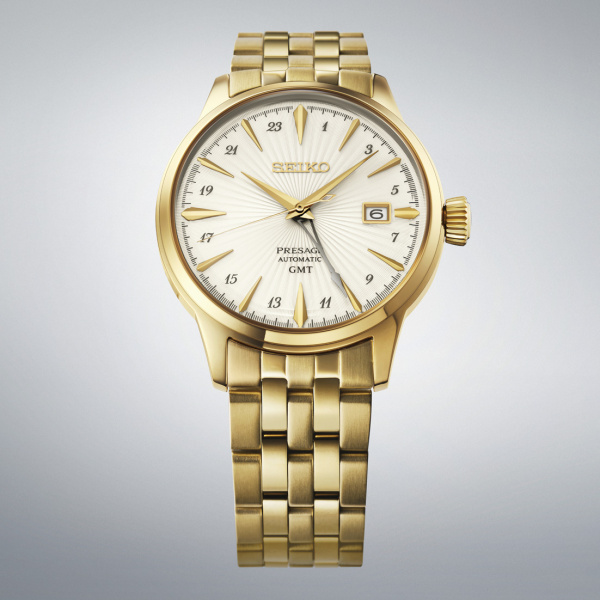 Montre Seiko Presage Cocktail Time GMT HCB004J1 40,5 mm Automatique Cadran Champagne