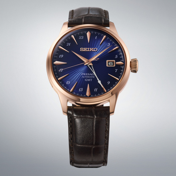 Montre Seiko Presage Cocktail Time GMT HCB005J1 40,5 mm Automatique Cadran Bleu