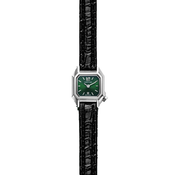 Montre MARCH LA.B Mini Mansart Forest Bracelet Alligator Noir