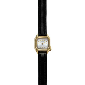 Montre MARCH LA.B Mini Mansart Continental Bracelet Chevreau Noir