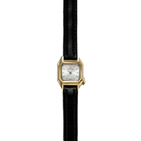 Montre MARCH LA.B Mini Mansart Continental Bracelet Chevreau Noir