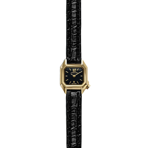 Montre MARCH LA.B Mini Mansart Supreme Bracelet Alligator Noir