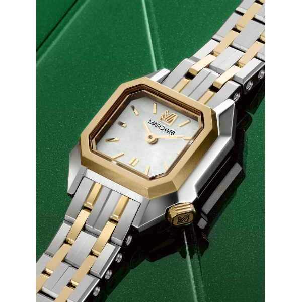 Montre MARCH LA.B Mini Mansart Nacre Bracelet Acier Bicolore