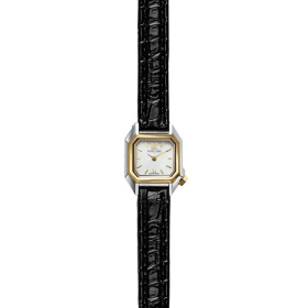 Montre MARCH LA.B Mini Mansart Nacre Bracelet Alligator Noir