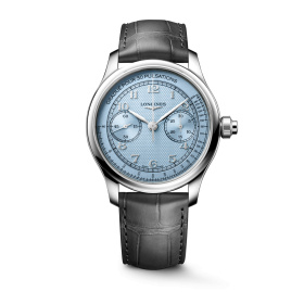 Montre Longines Master Collection Chrono Monopusher L2.960.4.93.2 41 mm Cadran Bleu Givré
