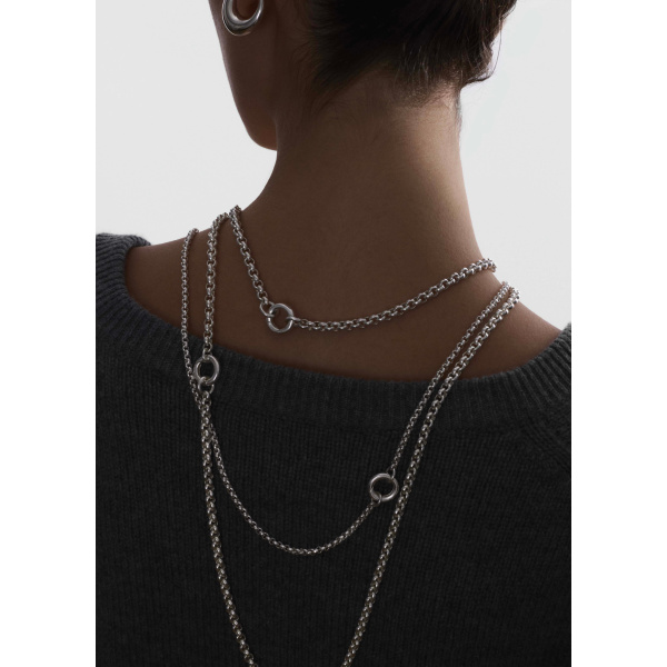 Collier Ginette NY Rolo Chain Thin argent 925 80 cm