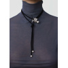 Collier Ginette NY Black Silk Bubble Cord argent 925