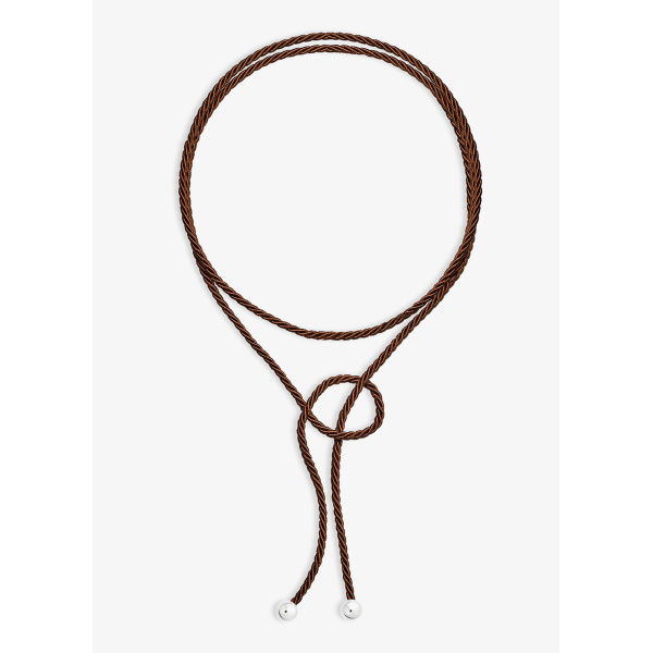 Collier Ginette NY Brown Silk Bubble Cord argent 925