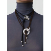 Collier Ginette NY Brown Silk Bubble Cord argent 925