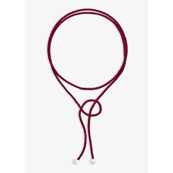 Collier Ginette NY Red Silk Bubble Cord argent 925