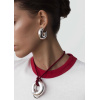 Collier Ginette NY Red Silk Bubble Cord argent 925