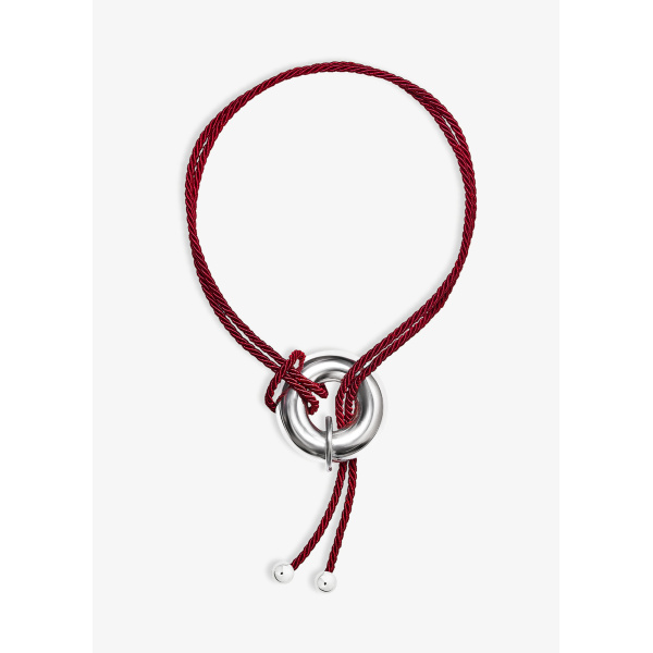 Collier Ginette NY Red Silk Bubble Cord argent 925