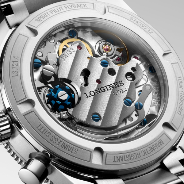 Montre Longines Spirit Pilot Flyback 39,5 mm Cadran Bleu Mat Bracelet Acier