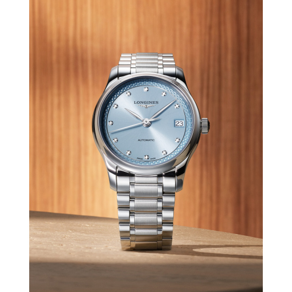 Montre Longines Master Collection 34 mm Automatique Cadran Bleu Givré Index Diamants