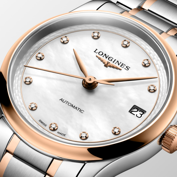 Montre Longines Master Collection 34 mm Automatique Acier et Or Rose Cadran Nacre