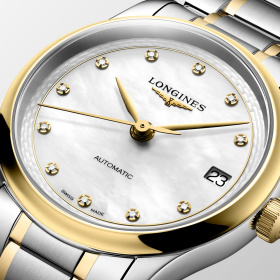 Montre Longines Master Collection 34 mm Automatique Acier et Or Jaune Cadran Nacre