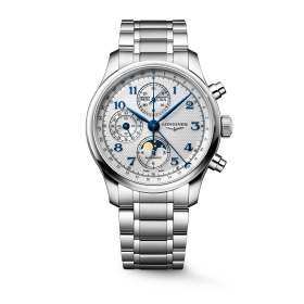 Montre Longines Master Collection Chronographe Phases de Lune 41 mm Bracelet Acier