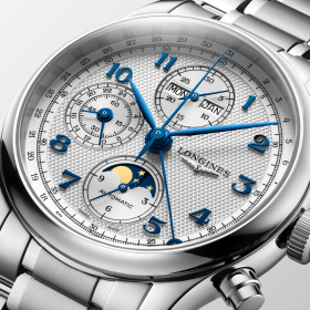 Montre Longines Master Collection Chronographe Phases de Lune 41 mm Bracelet Acier