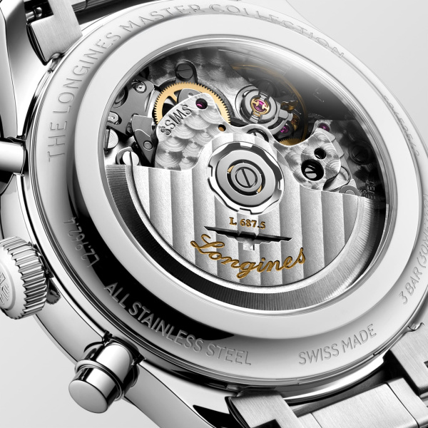 Montre Longines Master Collection Chronographe Phases de Lune 41 mm Bracelet Acier