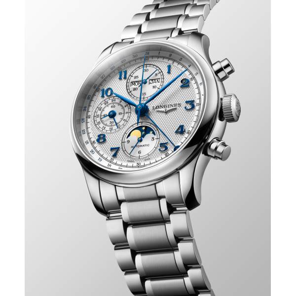 Montre Longines Master Collection Chronographe Phases de Lune 41 mm Bracelet Acier