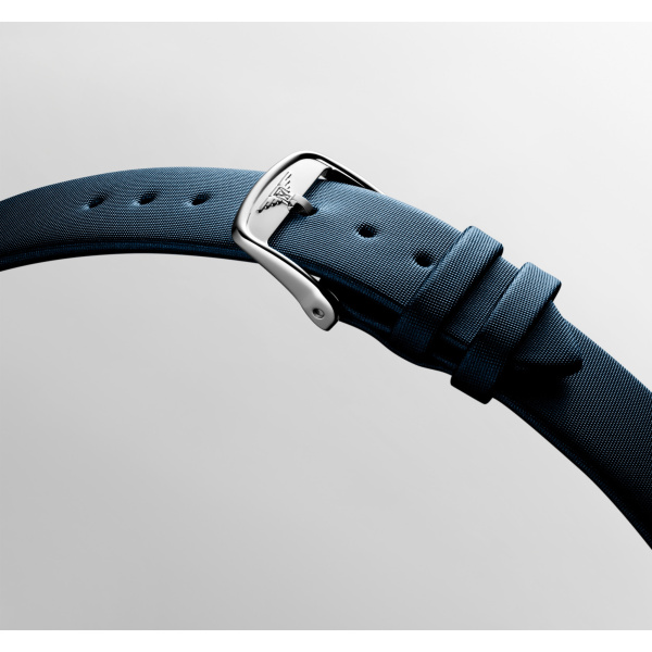 Montre Longines Mini DolceVita 21,50 x 29 mm Quartz Cadran Serti Nacre Bracelet Cuir Bleu