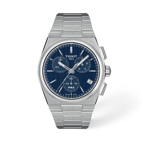 Montre Tissot PRX Quartz Chronograph 41 mm Cadran Bleu Bracelet Acier