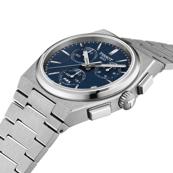 Montre Tissot PRX Quartz Chronograph 41 mm Cadran Bleu Bracelet Acier