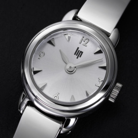Montre Lip Henriette 18 mm Cadran Argenté Bracelet Jonc Acier