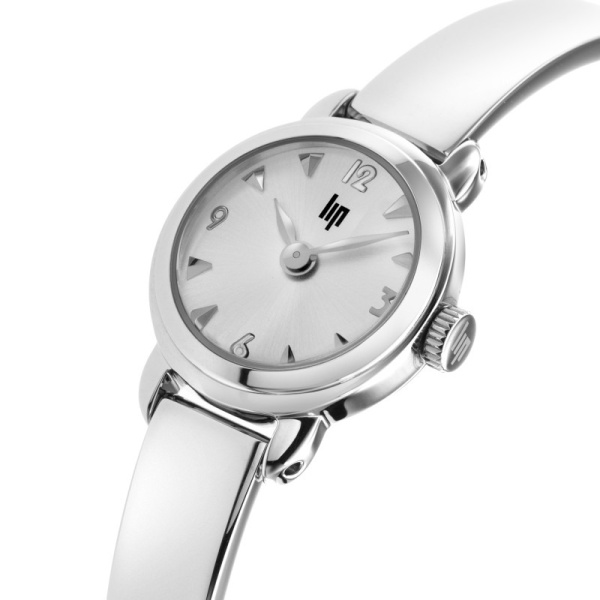 Montre Lip Henriette 18 mm Cadran Argenté Bracelet Jonc Acier