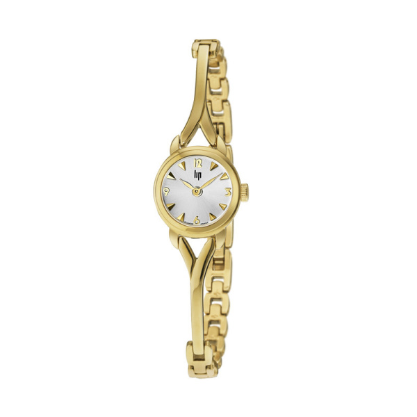 Montre Lip Henriette 18 mm Cadran Argenté Bracelet Bijou Doré
