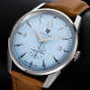 Montre Lip Himalaya 40 mm Quartz Cadran Bleu Guilloché Cuir Camel