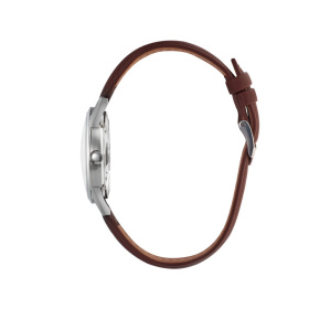 Montre Lip Himalaya 35 mm Quartz Cadran Bleu Bracelet Cuir Marron