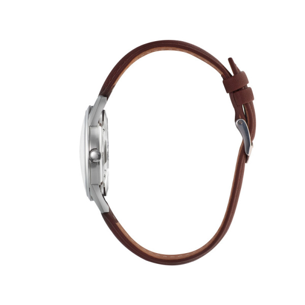 Montre Lip Himalaya 35 mm Quartz Cadran Bleu Bracelet Cuir Marron