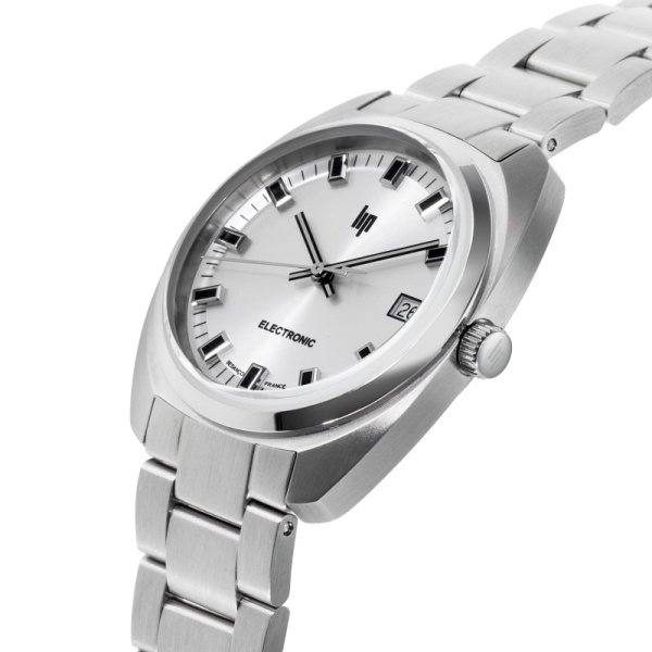 Montre Lip Général de Gaulle 35 mm Quartz Cadran Argenté Acier