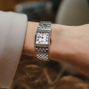 Montre Lip Churchill C18 Carrée 21 mm Cadran Argenté Maille Acier