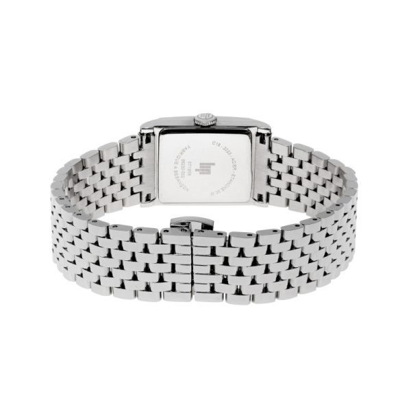 Montre Lip Churchill C18 Carrée 21 mm Cadran Argenté Maille Acier