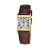 Montre Lip Churchill C26 Carrée 26 mm Cadran Argenté Cuir Marron