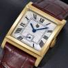 Montre Lip Churchill C26 Carrée 26 mm Cadran Argenté Cuir Marron