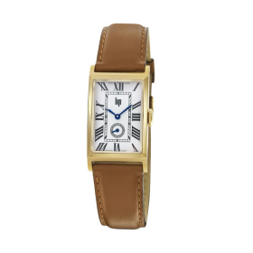 Montre Lip Churchill T18 Rectangulaire Dorée Cadran Ivoire Cuir