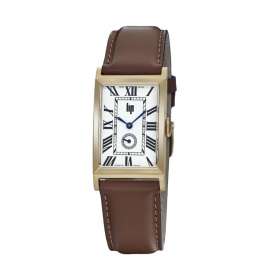 Montre Lip Churchill T24 Rectangulaire Dorée Cadran Ivoire Cuir